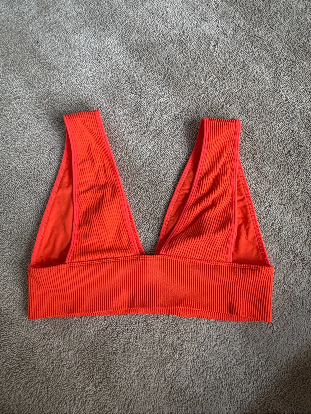 Garage Ribbed V-Neck Bralette - Red - Picture 3 of 4
